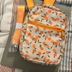Fruit Print Crossbody Bag with Peach  Accents